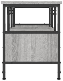szürke sonoma színű szerelt fa és vas TV-szekrény 100x35x45 cm