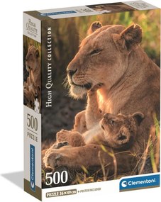 Oroszlán Feline Love 500 db-os Compact puzzle Clementoni