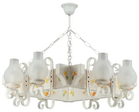 Brilagi - Láncos csillár QUEEN 8xE14/40W/230V bükk/krémszínű