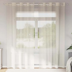 2 db krémszínű fátyolfüggönyök rojtokkal 140x225 cm