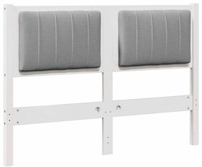 Kárpitozott fejtámla fejtámlával Fehér 120 cm Tömör fenyőfa