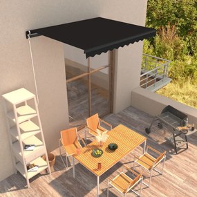 antracitszürke kézzel behúzható napellenző 350 x 250 cm