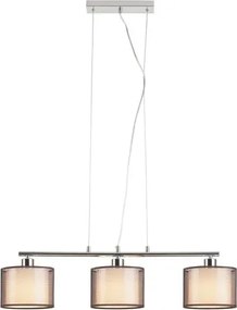 Függeszték e27 3x60w króm/barna anastasia