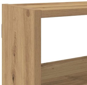 kézműves tölgy színű szerelt fa fali kockapolc 7 rekeszes színű