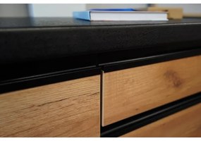 Konyhabútor MARINA 240 cm Craft tölgy/fényes fekete