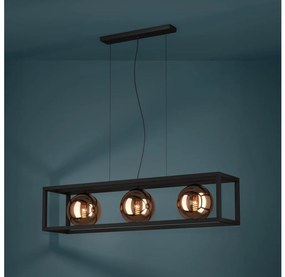 Eglo 390091 - Csillár zsinóron CORDOBA 3xE27/40W/230V réz/fekete