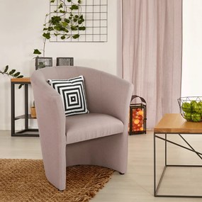 Klub fotel, pasztell rózsaszín anyag, CUBA