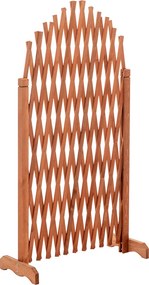 Rácsos térelválasztó panel, barna/fa, 250 cm, KEJLY