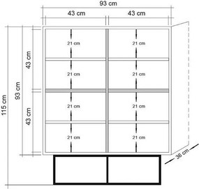 Quantum Atlantic Pine and Black szekrény
