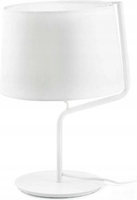 Faro Berni fehér asztali lámpa, dizájner, E27, textil ernyő, 45 cm