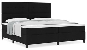 Boxspring ágy matraccal fekete 200x200 cm szövet