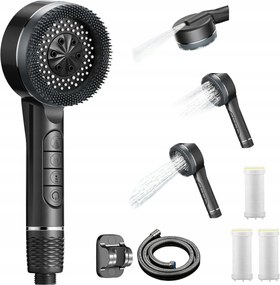 Zuhanyfej 4 Funkciós Kerek Tömlő Szett 1,5M Új