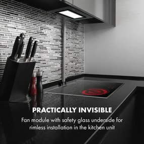 Klarstein Hektor Brilliant Edition, beépíthető páraelszívó, 52 cm, 506 m³/ó, érintőképernyős, fekete