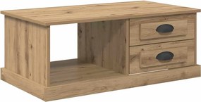 vidaXL Dohányzóasztal fiókkal Artisan tölgy 90 x 50 x 35 cm Faanyag