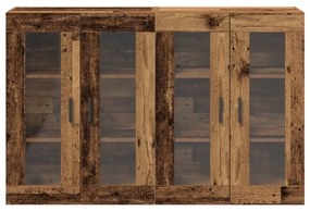 Fali Szekrények 2 db Régi Fa 69,5x34x90 cm Készített Fa