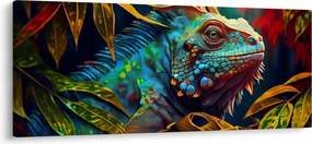 Kép - Színes leguán (120x50 cm)