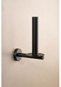 WENKO 24262100-WC-papírtartó BOSIO BLACK 8x18 cm rozsdamentes acél/ezüstszínű