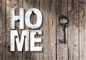 Flizelin fotótapéta Home kulcs fa vintage retro 254x184 +ragasztó
