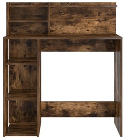 vidaXL Asztal tárolóval Füstölt tölgy 90x48x101.5 cm Szerelt fa