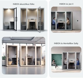 INBOX akusztikai irodai fülke 4 személyes, 2100 × 2200 × 1220 mm
