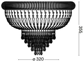Ideal Lux - Kristály mennyezeti lámpa DUBAI 3xE14/28W/230V átm. 32 cm arany