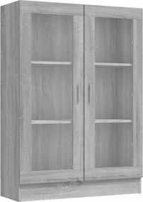 vidaXL szürke sonoma színű szerelt fa vitrinszekrény 82,5x30,5x115 cm