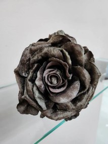 Barna bársony rózsa száron 30cm