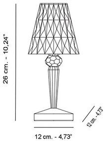 Olasz stílusú áttetsző akril kristály LED asztali lámpa 5V/1W/USB