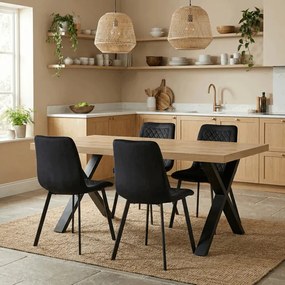 Étkezőszék, fekete, bársony szövet, DCL-973 BK4