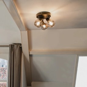 Okos mennyezeti spotlámpa fekete füstüveggel, 3 WiFi P45 - Vidro