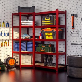 Deuba 180×70×40 cm sarokpolc – piros