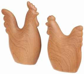 Húsvéti dekoráció Tyúk és kakas, 12 x 3 x 14 cm, 2darabos szett, polirezín