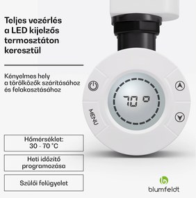 Harrison Smart elektromos radiátor 50 x 100 cm 400 W App 3 törölközőmelegítő