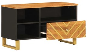 barna és barna tömör mangófa TV-szekrény 80x33,5x46 cm