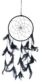 InDecor Pamut álomfogó tollakkal, fekete, 15 x 15x 40 cm, S