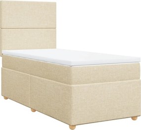 vidaXL krémszínű szövet rugós ágy matraccal 80 x 200 cm