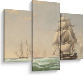 Kép - Fitz Henry Lane, The United States Frigate President Engaging the British Squadron, reprodukciók (90x60 cm)