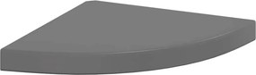 vidaXL magasfényű szürke MDF lebegő sarokpolc 35 x 35 x 3,8 cm