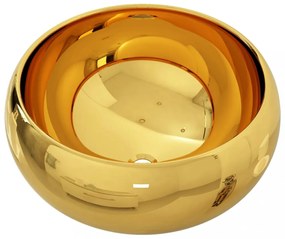 Aranyszínű kerámia mosdókagyló 40 x 15 cm