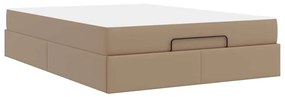Ágykeret matracmal Cappuccino 140 x 200 cm Műbőr
