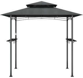 antracit acél grillező pavilon oldalsó polcokkal 240x150x243 cm