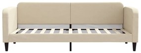 krémszínű kihúzható szövet heverő fiókokkal 80 x 200 cm
