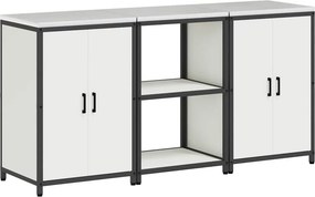 vidaXL Konyhai Tároló Készlet 3 pcs Fehér Hidegen hengerelt acél