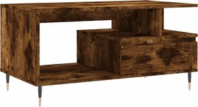 vidaXL füstös tölgy színű szerelt fa dohányzóasztal 90x49x45 cm