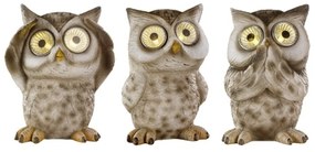 Owl 3 db Kerti napelemes lámpa, Lumineo, poligyanta