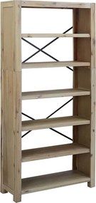 vidaXL 6 szintes tömör akácfa könyvespolc 80 x 30 x 170 cm
