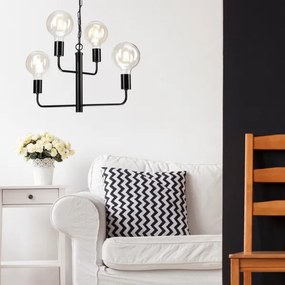 Csillár láncon ORLANDO 4xE27/60W/230V fekete