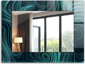 Dekoratív fali tükör nyomott mintás dekoráció 80x60 Absztrakt vonalak minták