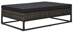 5 részes szürke polyrattan kerti bútorszett párnákkal