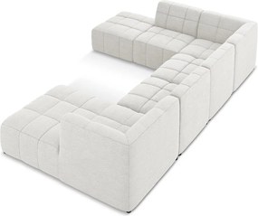 Fehér buklé sarokkanapé (U alakú) Aloha – Makamii